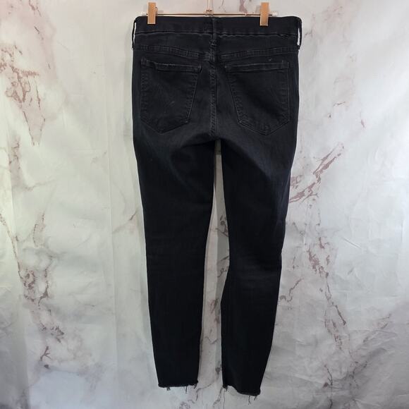 Mother Jeans Womens 26 Black Skinny Looker Ankle Fray Guilty As Sin High Rise - Picture 5 of 15